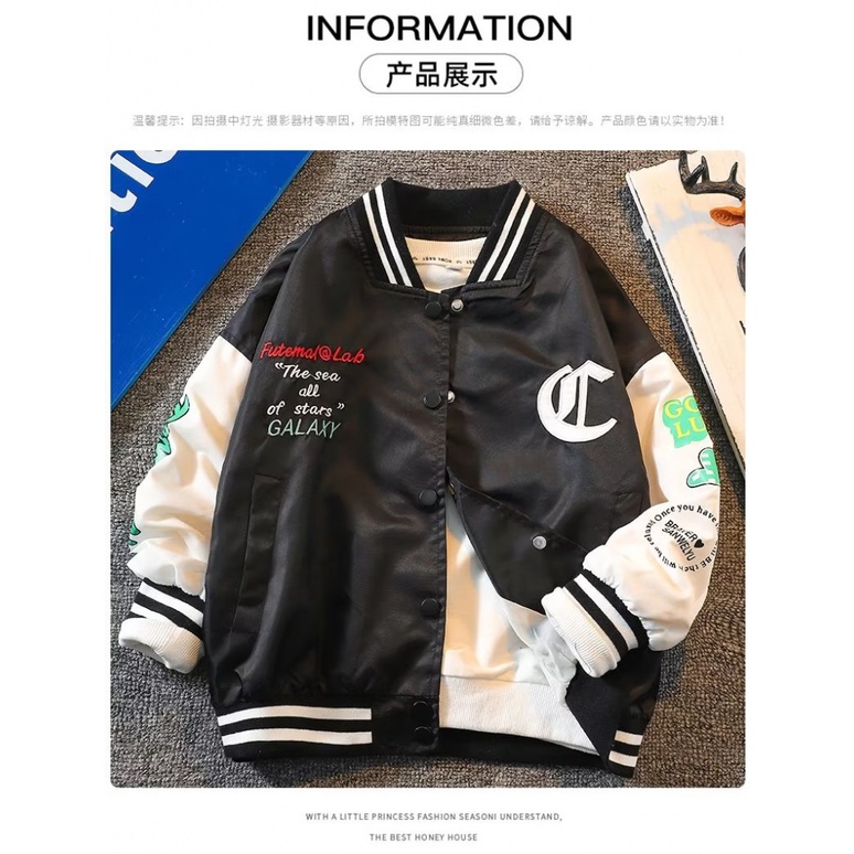 Áo Khoác Bóng Chày Thêu Họa Tiết Phong Cách Cổ Điển Thời Trang Xuân Thu Mới 2022 Cho Bé Trai