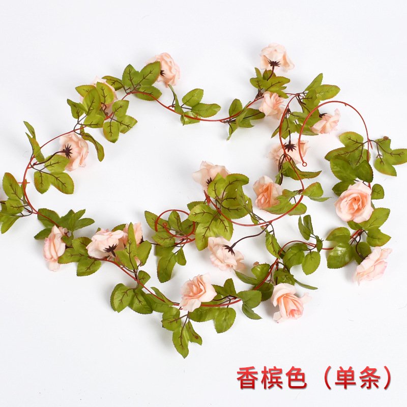 Dây hồng leo giả 2m3 - Dây hoa nhân tạo trang trí tường, ban công