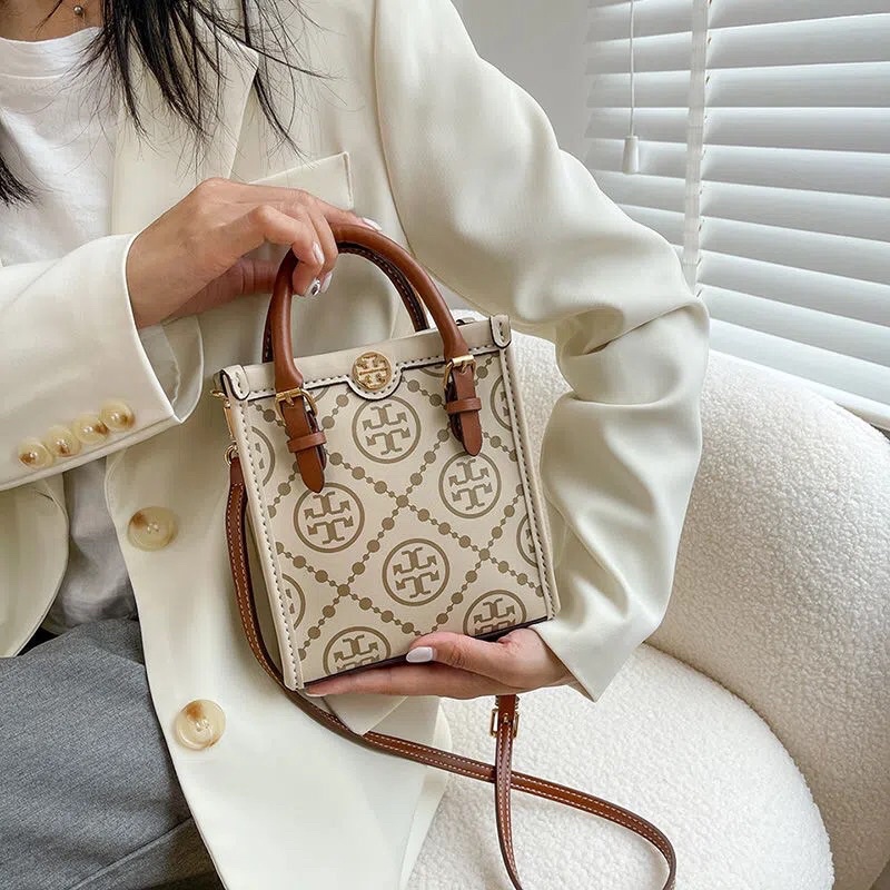 M60_Túi Xách Vuông Hoạ Tiết Tự Đan DIY