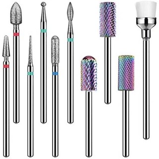 10 cái tungsten carbide nail drill bits nail efile bits 3/32 inch professional nail bits để loại bỏ acrylic gel nails cuticle drill bits thích hợp cho việc sử dụng tiệm làm móng hoặc sử dụng tại nhà