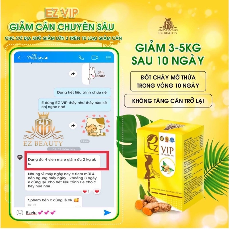 Thảo Mộc EZ VIP Hoàn Toàn Tự Nhiên - Hỗ trợ giảm cân an toàn hiệu quả