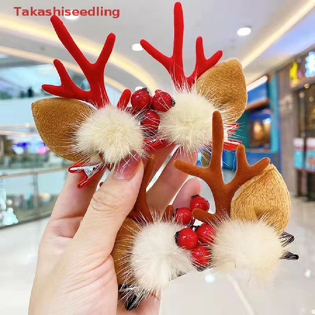(Takashiseling) Set 2 Kẹp Tóc Hình Nón Giáng Sinh Đáng Yêu Dành Cho Nữ