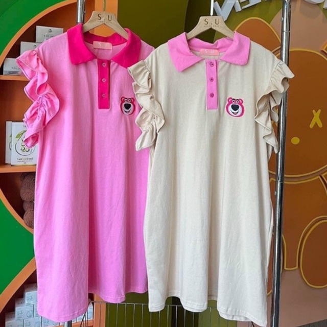 Đầm midi sợ mi tay bèo siêu hot, size dưới 60kg, 2 màu trắng hồng siêu đẹp mặc nhà mặc ngủ bao mát vải thun cotton
