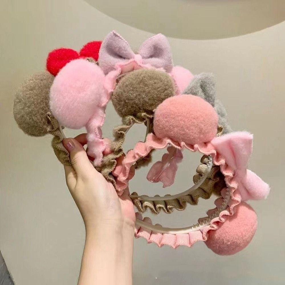 ANEMONE Băng Đô Cài Tóc Vải Bông Rộng Thắt Nơ Họa Tiết Hoạt Hình Sáng Tạo Thời Trang Cho Nữ