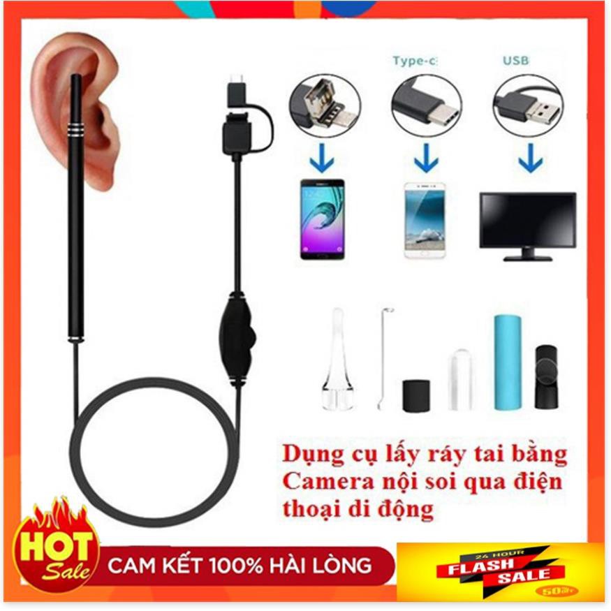 Camera Nội Soi Tai Siêu Nét Đi Kèm Bộ Đầu Lấy Ráy, Tai mũi họng chuyên nghiệp, Thông Minh - BH UY TÍN