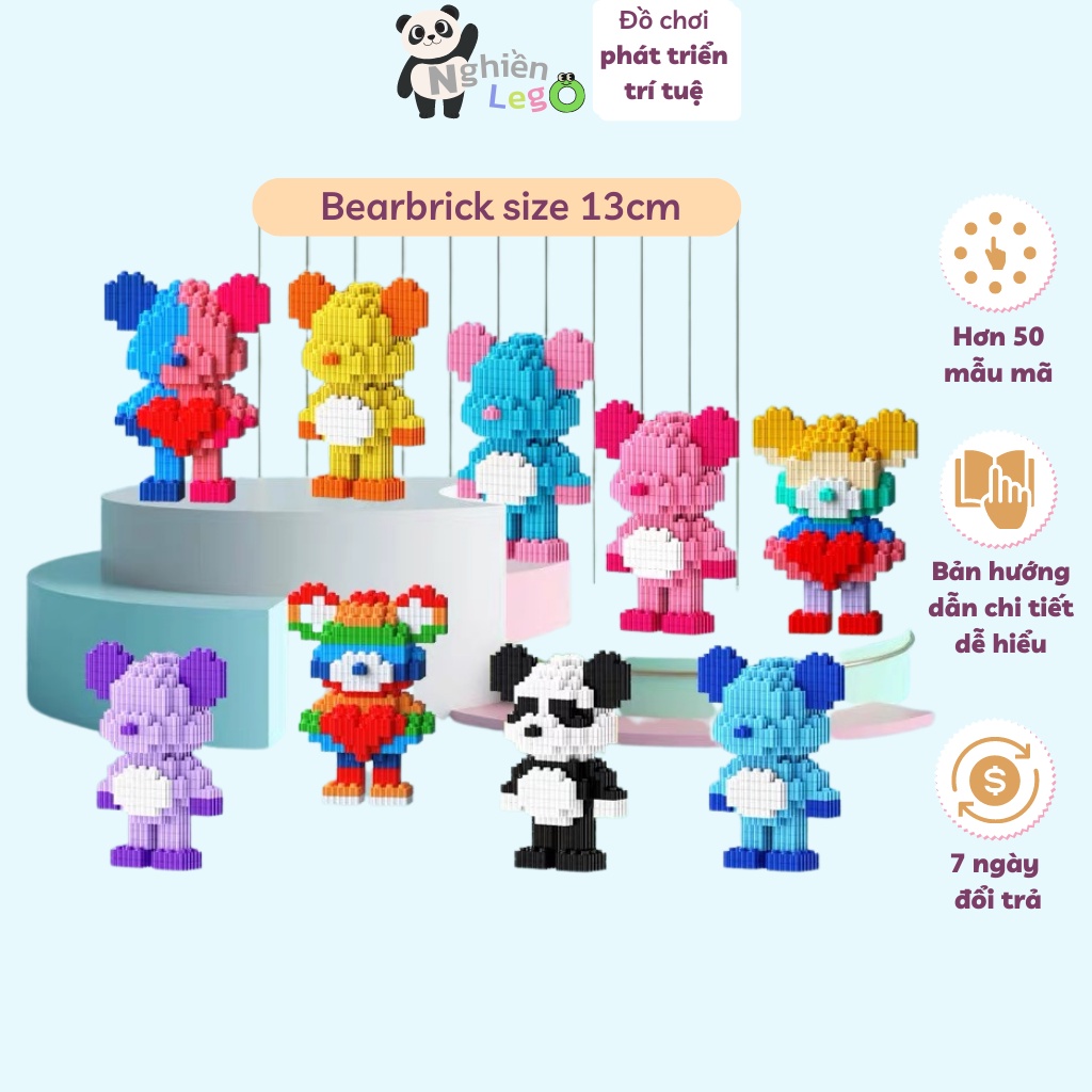 Lego bearbrick lego mini mô hình lắp ráp bearbrick đồ chơi lắp ráp gấu đồ