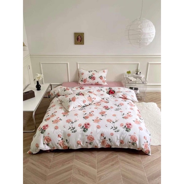 Bộ chăn ga Cotton Living 4 món 100% cotton hàng nhập