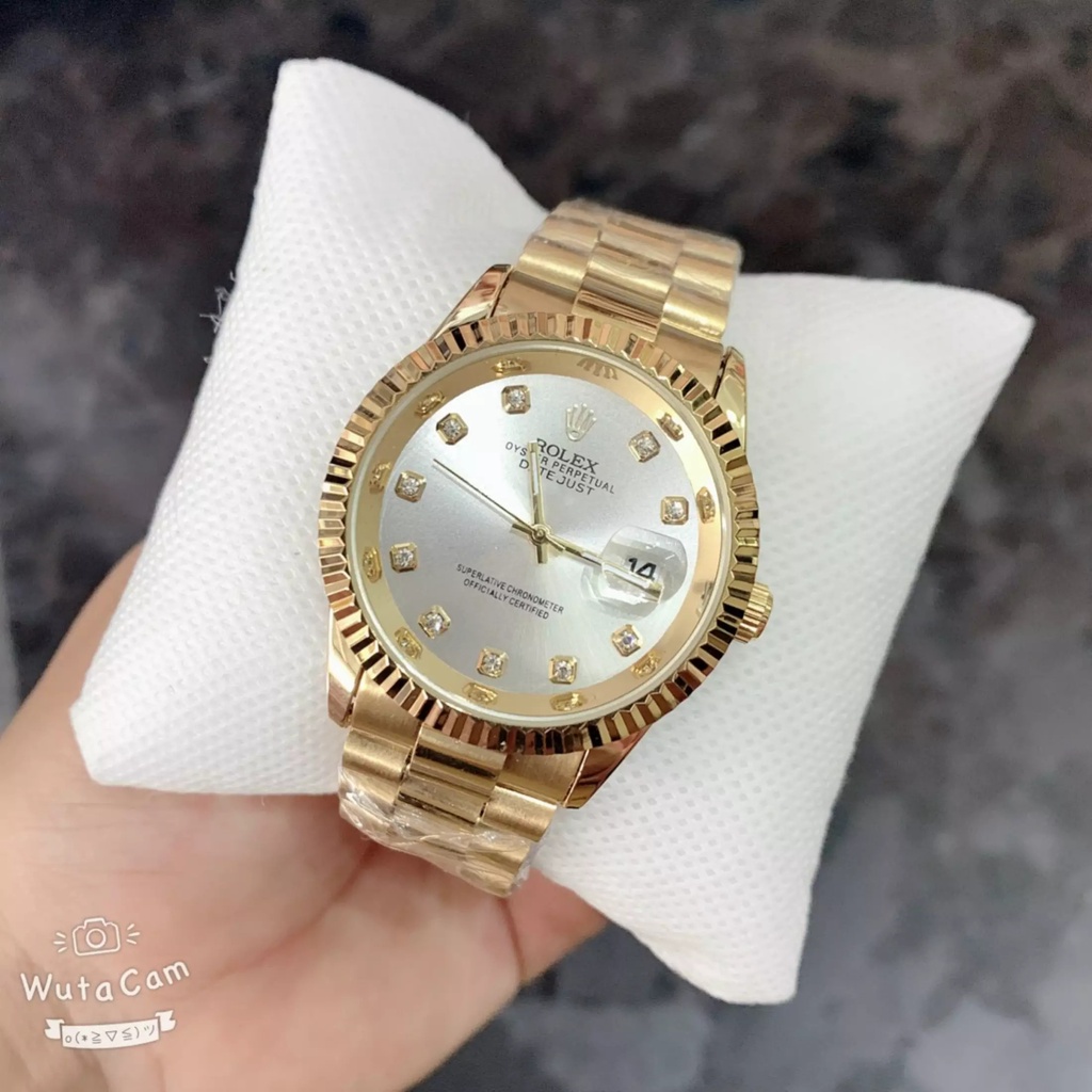 Siêu Phẩm  Đồng hồ nam Rolex - viền Băm mạnh mẽ nam mính dây kim loại chống nước