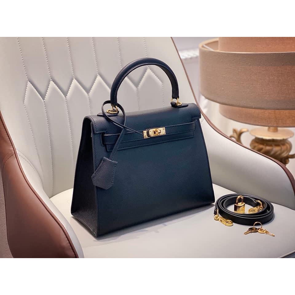 Túi hm size 20, 25 da sần Mã M11 màu đen, màu xám, màu đỏ, hm màu trắng khóa vàng khóa bạc tặng kèm khăn