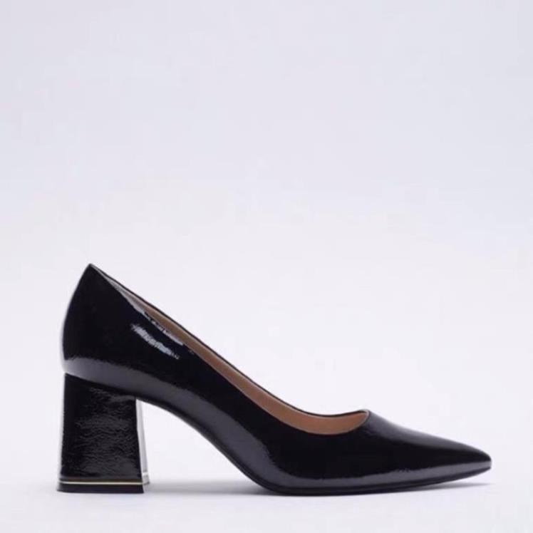 ORDER (SẴN 39 nude)🍀ZARA GIÀY GÓT VUÔNG NUDE và ĐEN * Ảnh thật DKI `