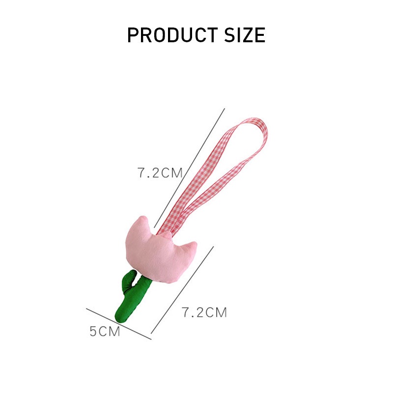 Phụ kiện treo túi xách YA ZHOU LONG hình hoa tulip màu kẹo ngọt dễ thương tiện lợi