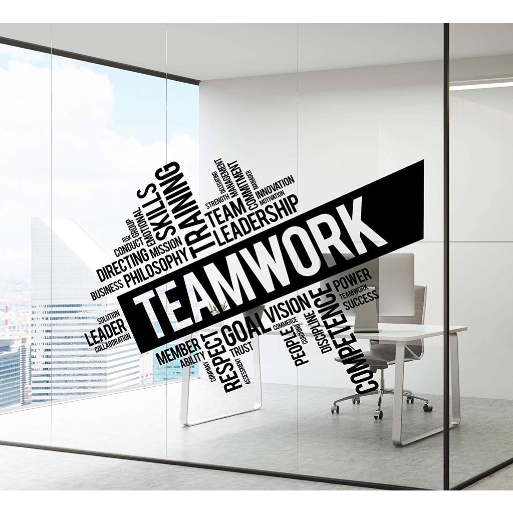 Decal Dán Tường Tiếng Anh "TEAMWORK" mẫu 4 - Decal Trang Trí Văn Phòng Cao Cấp AmyShop