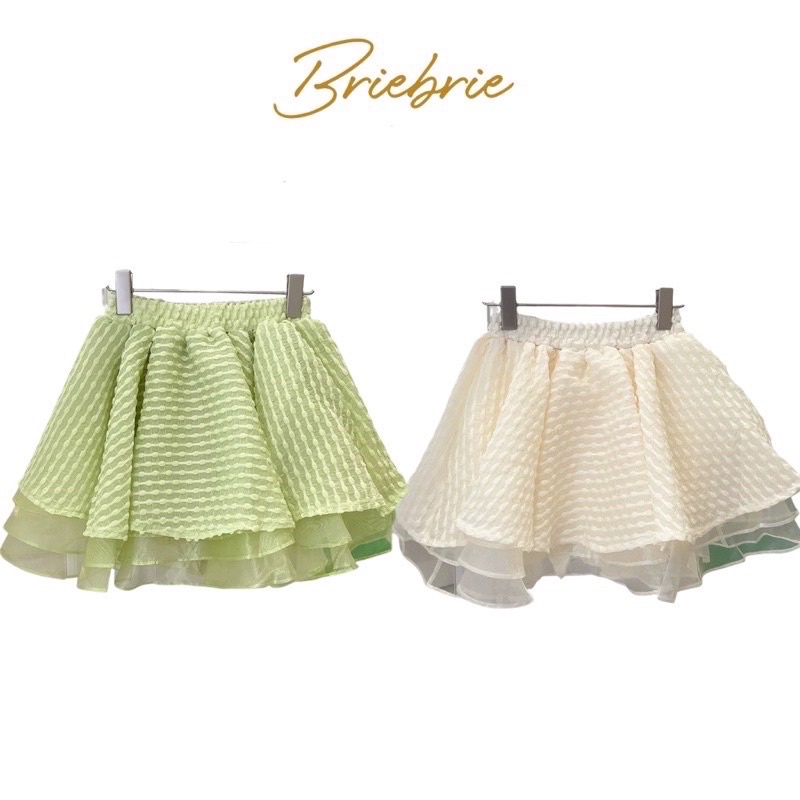 Chân váy xoè tầng Briebrie cao cấp chất liệu voan nhún, sang chảnh - 282
