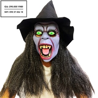Mặt nạ kinh dị hoá trang cosplay ma có mũ tóc xoăn độc đáo Halloween cao cấp độc quyền tại Việt Nam