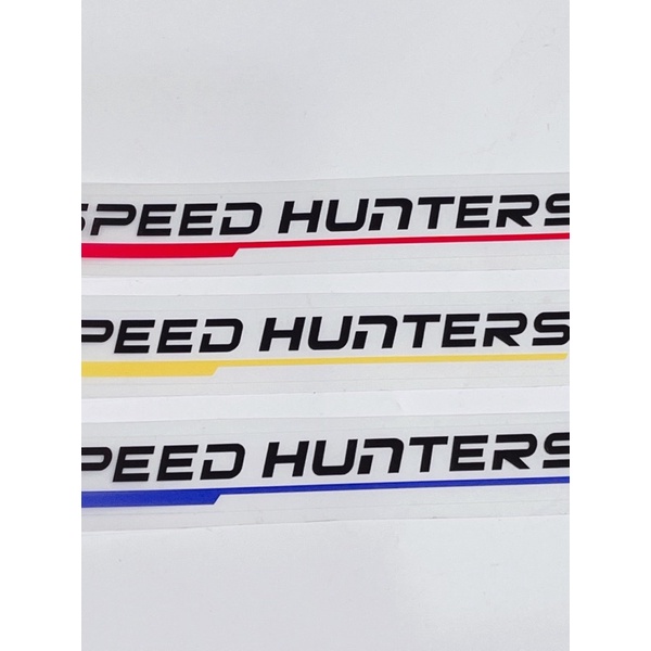 Tem dán chữ Speed hunters trang trí xe máy, oto có sẵn keo phía sau không thấm nước