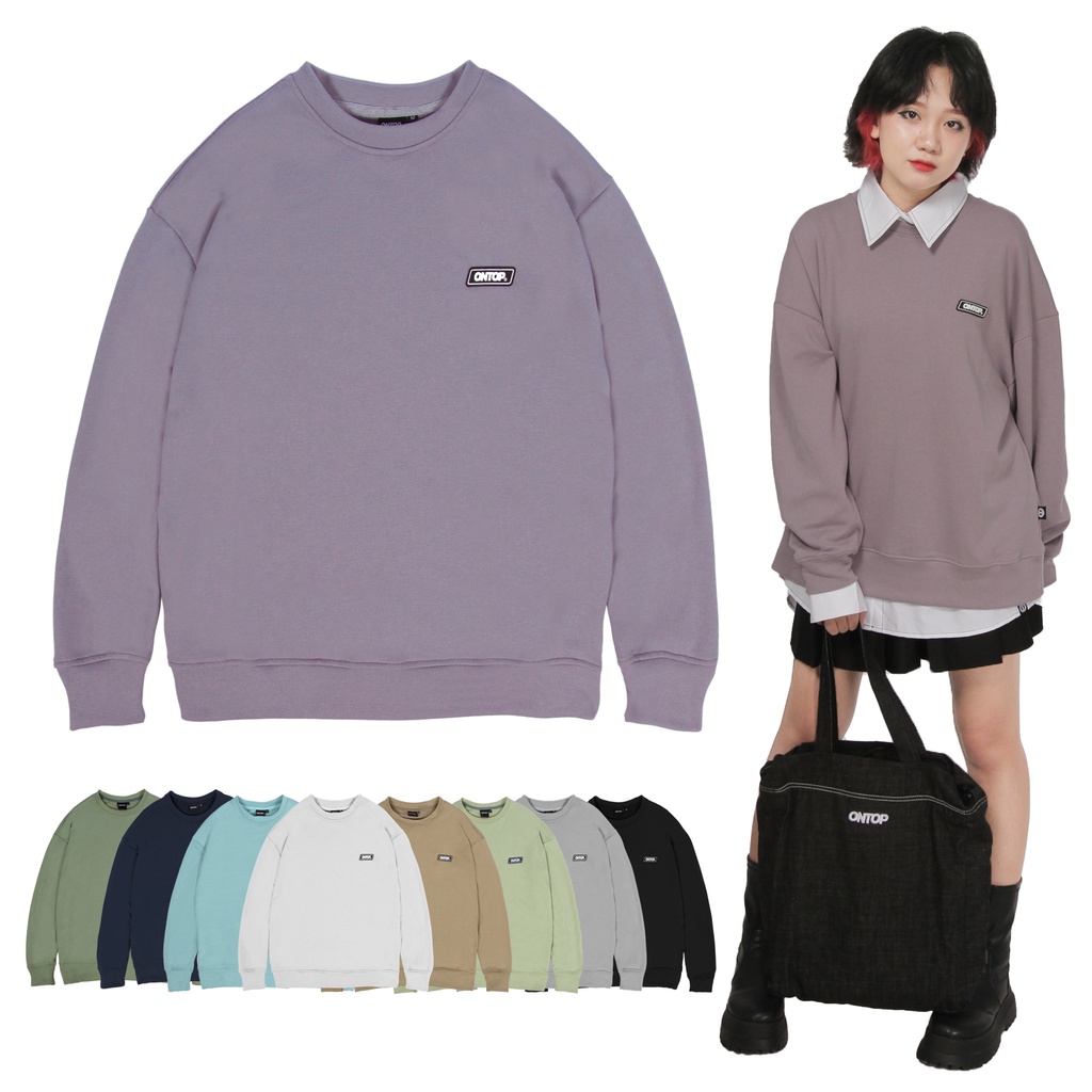 Áo sweater nỉ mỏng form rộng nam nữ mang được 4 mùa local brand ONTOP - Basic Sweater