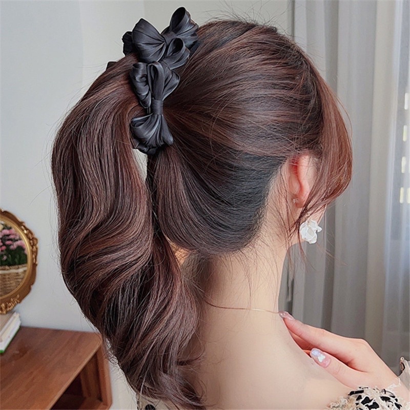 Kẹp dọc tạo phồng tóc nơ lụa bèo cực đẹp