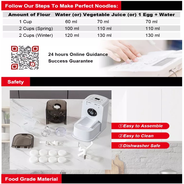 Máy làm mỳ tươi, bún tươi tự động H9 gồm 8 loại khuôn, công suất 180W - Bảo Hành 12 Tháng