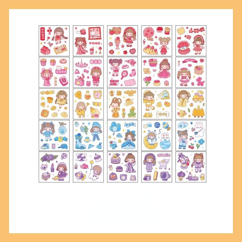 PVN55028 Hộp 100 tấm sticker cắt sẵn trang trí vật dụng