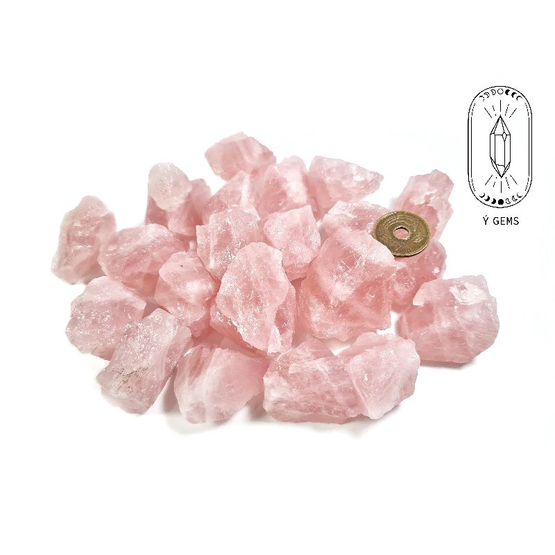 Rose quartz Madagascar thô tự nhiên có 2 màu sắc lựa chọn reiki healing, bói bài Tarot, hỗ trợ thu hút tính duyên