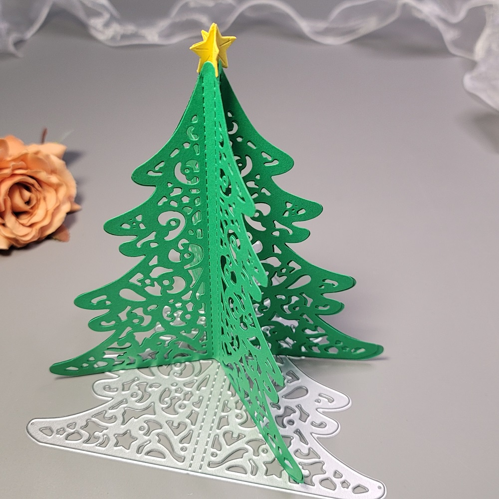 ❥ ❈ Cây Giáng Sinh Cắt Kim Loại Chết Giấy Dập Nổi Giấy Thêu Sò Thiệp Chúc Mừng Thủ Công DIY Cắt Chết