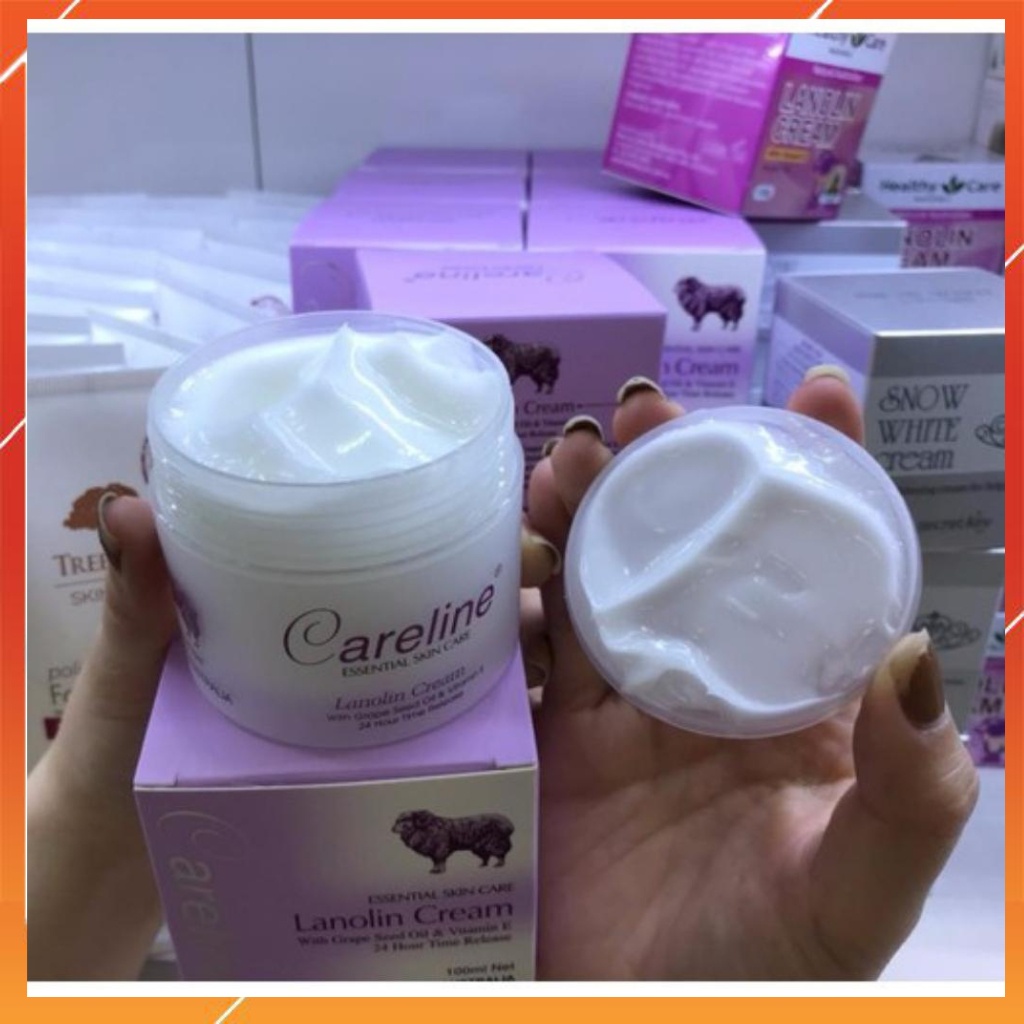 Kem dưỡng ẩm nhau thai cừu Lanolin Cream, Kem nhau cừu Placenta Cream hãng Careline hủ 100ml từ Úc - Chính hãng