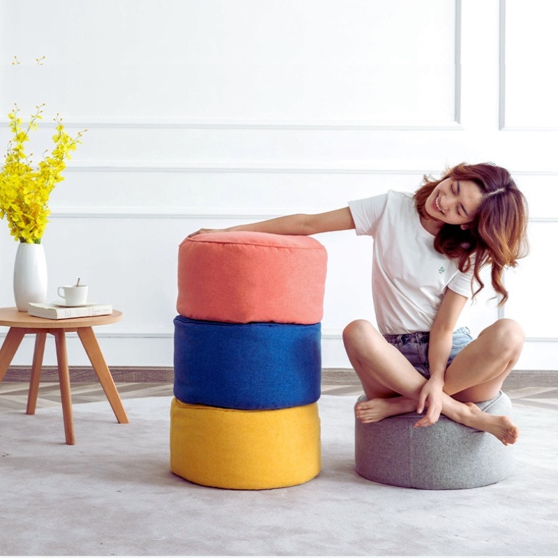 Ghế lười hạt xốp 3ii Home kèm đôn gác chân màu xanh Size XL 120x130cm L 100x120cm M 80x100cm vỏ ghế vải nhung cao cấp