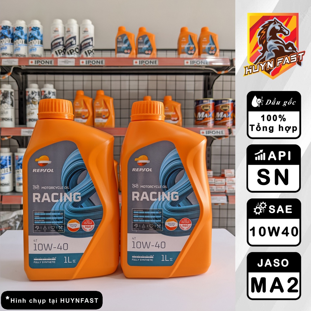 COMBO Dầu Nhớt REPSOL RACING 4T 10W40 + Lọc Nhớt YAMAHA Chính Hãng Dành Cho Exciter/R15/MT-15