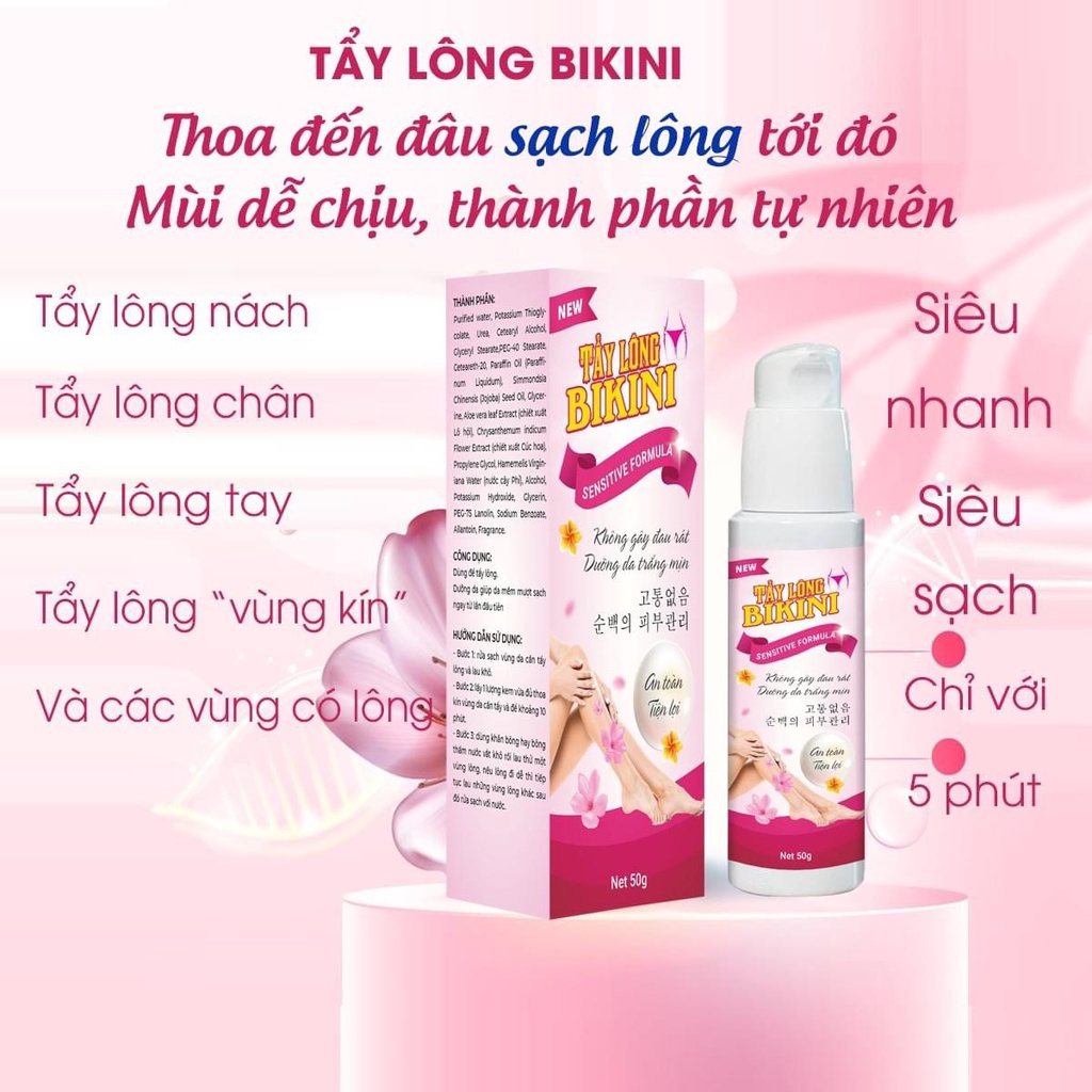 Kem Tẩy Lông Vùng Bikini Sensitive Formula 50g