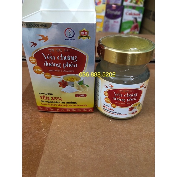 Yến chưng sẵn đường phèn 35% tổ yến thơm ngon bổ dưỡng hũ 70ml