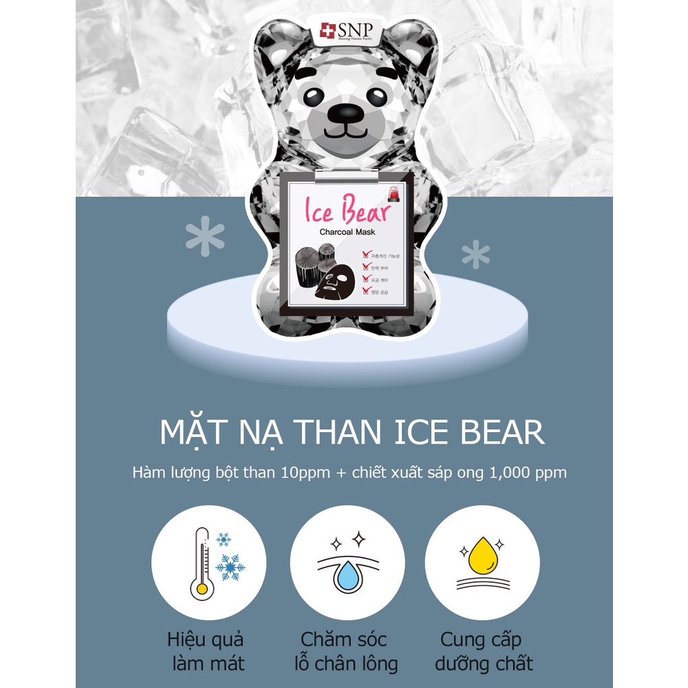 Mặt Nạ Gấu Băng SNP Ice Bear Mask Mát Lạnh Với Tinh Chất Thạch Băng Giầu Dưỡng Chất