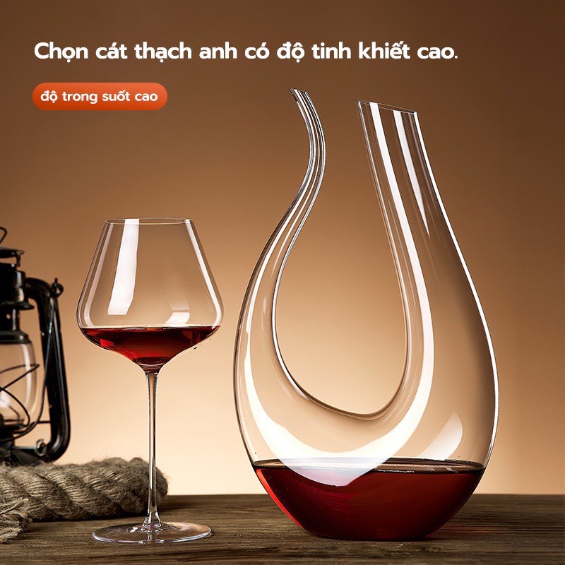 Bình đựng rượu hình chữ U dung tích lớn 1.5L kiểu dáng độc đáo Bình thở đựng rượu vang