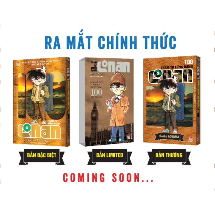 Truyện tranh thám tử lừng danh conan tập 100 (Bản thường + Đặc biệt + Giới hạn) (Tặng poster + bìa áo) Full quà