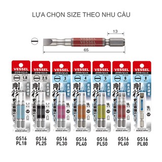 Mũi vặn vít gs16pl chuôi lục giác h = 6,35mm vessel