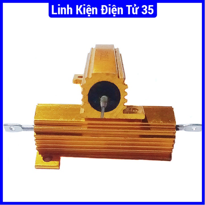 Điện trở nhôm công suất 50W, nhiều giá trị từ 2R2-220R, có rãnh tỏa nhiệt trên bề mặt