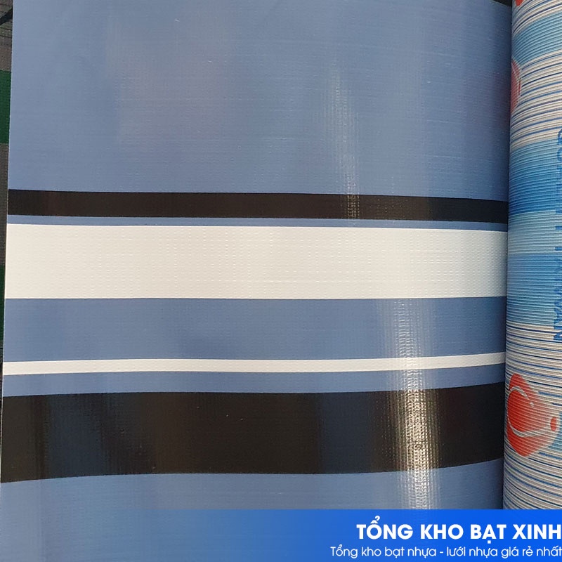 Bạt mái hiên 3 lớp cao cấp, khổ 1M5, Một mặt sọc / một mặt mặt hoa Tulip mã
