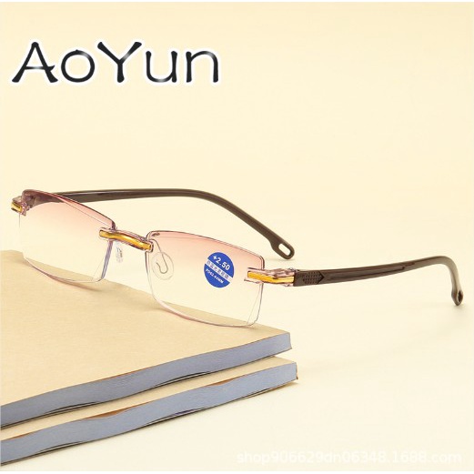 Kính lão thị viễn thị đọc chữ chuẩn độ nam nữ không vành chống bức xạ điện thoại, máy tính