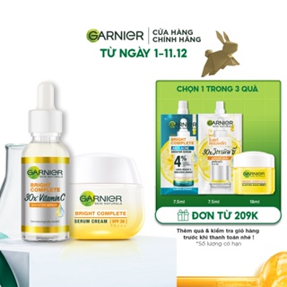 Set 2 bước dưỡng sáng và bảo vệ da ban ngày Garnier Bright Complete Vitamin C