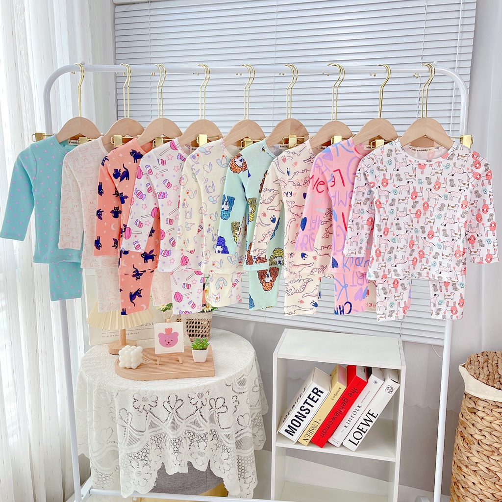 Set 3 Bộ Cotton Borip Bé Gái KIMCHIBABY Vải Dư Xịn Hoạ Tiết Pony, Bộ Quần Áo Cho Bé Mặc Nhà MKMTD2221