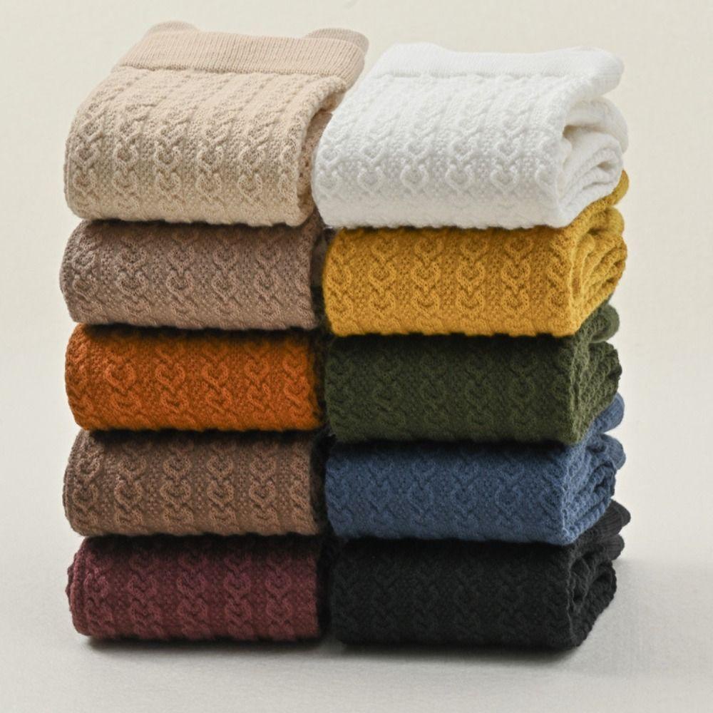 FALLFORBEAUTY Vớ Cổ Trung Thoáng Khí In Họa Tiết Trái Tim Màu Sắc Đơn Giản Thời Trang Mùa Đông Cho Nữ