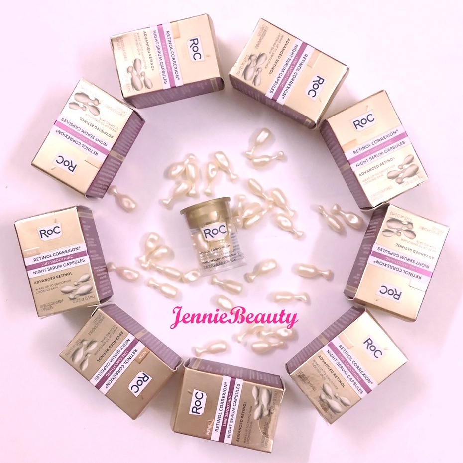 Tinh chất serum chống lão hóa, giảm nếp nhăn Roc Retinol Correxion Line Smoothing Night Serum Capsules