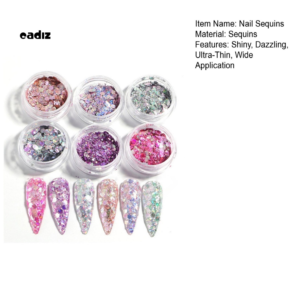 1 Set Phụ Kiện Sequin Trang Trí Móng Màu Sắc Tươi Sáng Dễ Sử Dụng