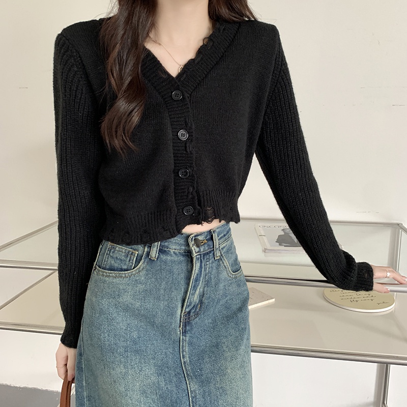 Áo Khoác cardigan Dệt Kim Cổ Chữ V Thiết Kế Mới Thời Trang Mùa Thu Đông Dành