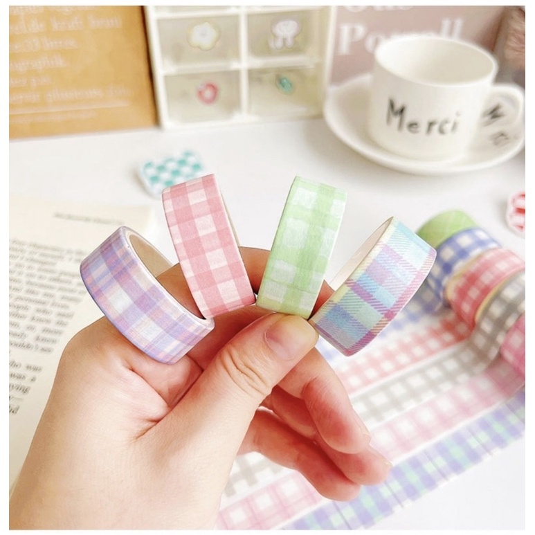 Băng keo Washi Tape trang trí sổ còng, bullet journal - 1 cuộn