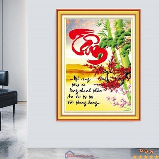 Tranh đính đá chữ tâm. kích thước: 68cm x 50cm