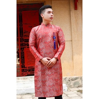 áo dài gấm đỏ