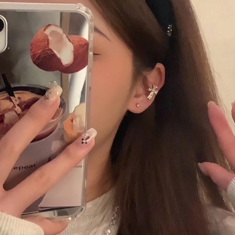 Bông tai dành cho nữ mạ bạc 925 thiết kế mặt hình thánh giá siêu cá tính bao ngầu phong cách Âu Mỹ Boho