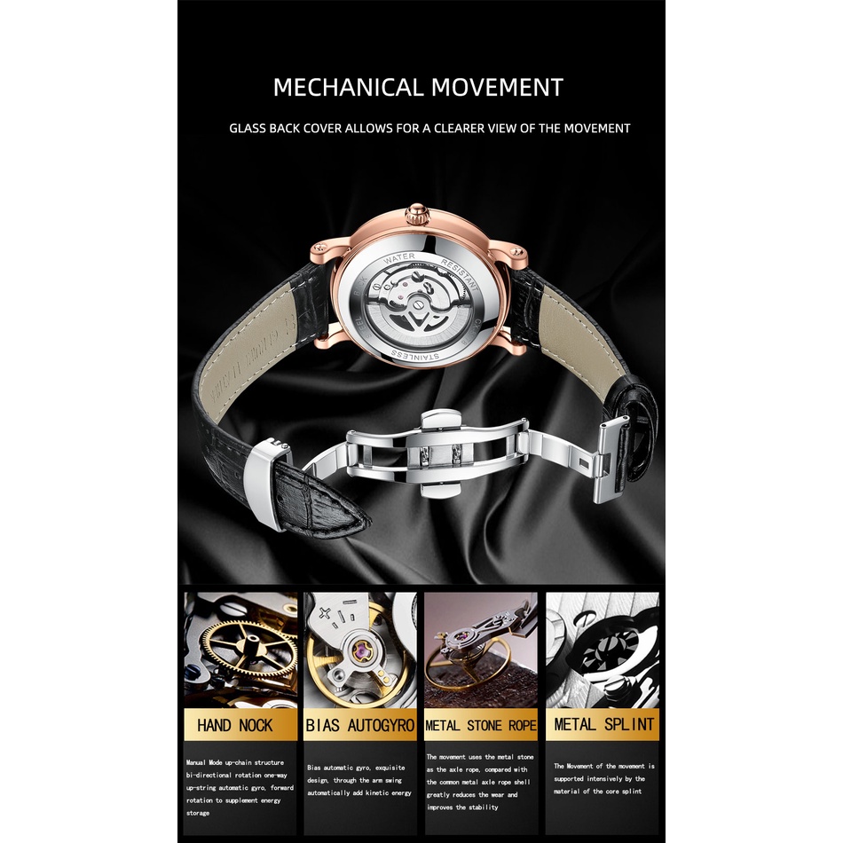 Đồng Hồ Cơ Tự Động tourbillon Chống Thấm Nước Thời Trang Cho Nam 2023