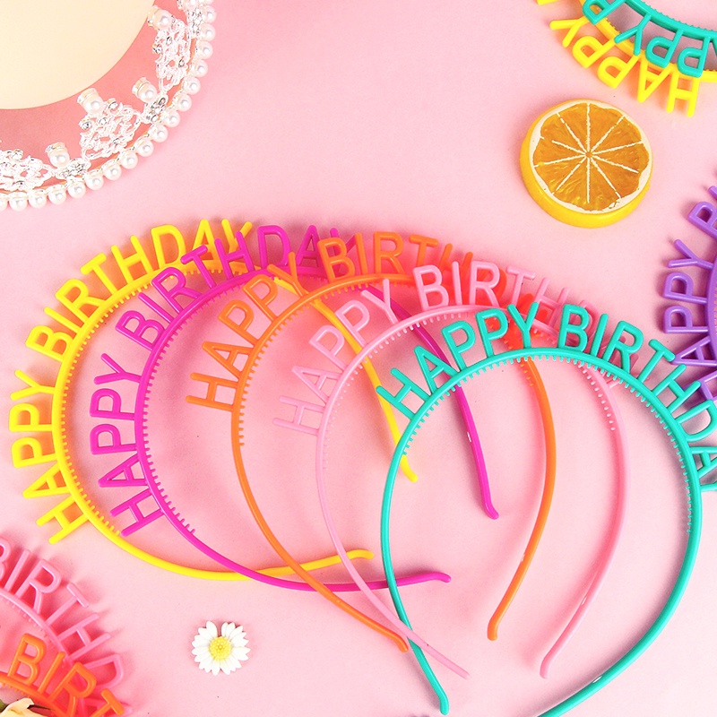 Băng Đô Chữ Happy Birthday Nhiều Màu Sắc Xinh Xắn Cho Nữ