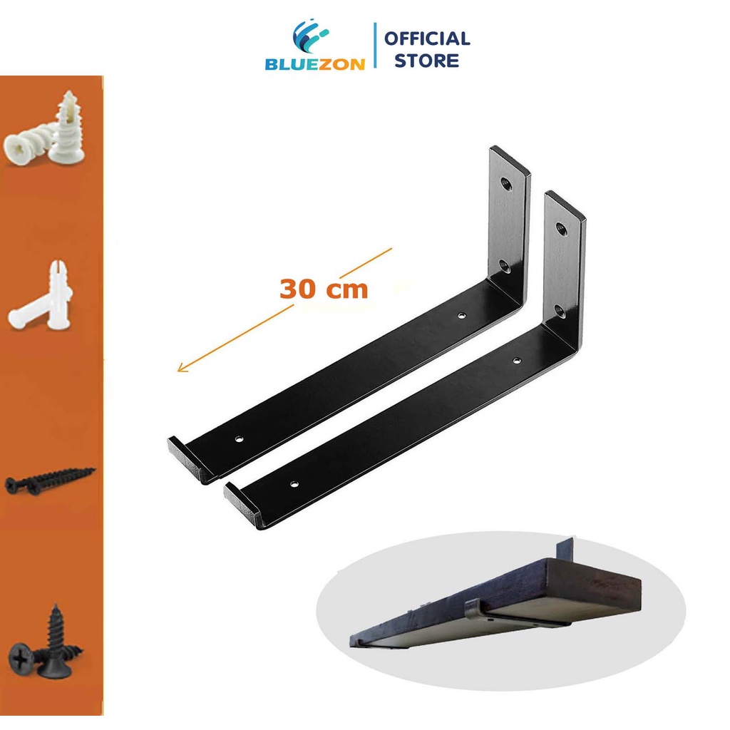 Mua Bộ 2 ke sắt chữ L pát mặt dưới BLUEZON 25cm - 30cm, giá đỡ kệ thép ...